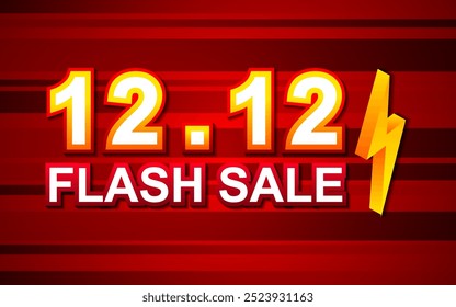 Flash Sale Shopping Banner with Thunder sale banner template design for social media and website