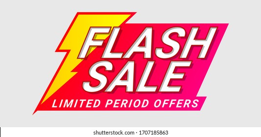 Flash Sale Shopping Offers Icon Label Vector