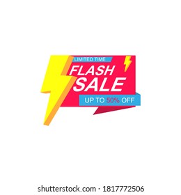 Flash Sale Shopping Offers Icon Label Vector