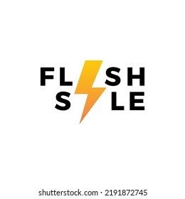 Flash Sale Shopping Poster or banner with Flash icon and text. Flash Sales banner template design for social media and website.Special Offer Flash Sale campaign