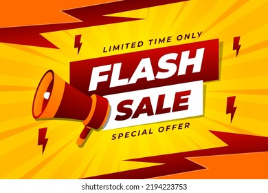 Flash Sale Shopping Poster or Banner. Flash Sales banner template design for social media and website