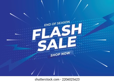 Flash Sale Shopping Poster or banner with Flash icon and 3D text on blue background. Flash Sales banner template design for social media and website. Special Offer Flash Sale campaign or promotion. - Shutterstock ID 2206025623