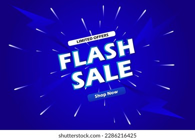 Flash Sale Shopping Poster or banner with Flash icon and 3D text on green background. Flash Sales banner template design for social media and website. Special Offer Flash Sale campaign or promotion.