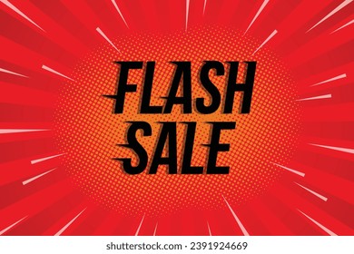 Flash Sale Shopping Poster or banner with Flash icon and text on red background.Flash Sales banner template design for social media and website.Special Offer Flash Sale campaign and promotions. EPS