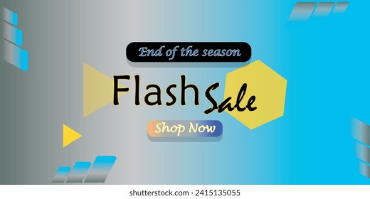 Flash Sale Shopping Poster or banner for boast marketing with Flash icon and 3D text on blue background. Flash Sales banner