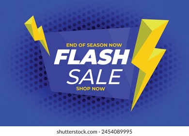 Flash Sale Shopping Poster or banner with Flash icon and 3D text on green background. Flash Sales banner template design for social media and website. Special Offer Flash Sale campaign or promotion.