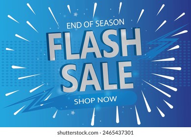 Flash Sale Shopping Poster or banner with Flash icon and 3D text on beautiful  background. Flash Sales banner template design for social media and website. Special Offer Flash Sale for Buyers.