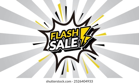 Flash Sale Shopping Poster or banner with Flash icon. Flash Sales banner template design for social media and website. design wallpaper