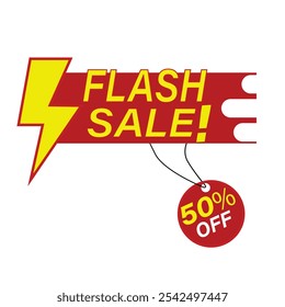 Cartel de compras de venta flash. Anuncio con el ícono Flash. Diseño de Plantilla de Anuncio de ventas flash para redes sociales y usos de Sitio web. Gran Venta. Mega Venta. Oferta especial de este año. Concepto De Compra Y Venta.