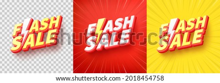 Flash Sale Shopping Poster or banner with Flash icon and text on transparent,red and yellow background.Flash Sales banner template design for social media and website.Special Offer Flash Sale campaign 商業照片 © 