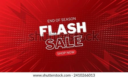 Flash Sale Shopping Poster or banner with Flash icon and 3D text on red background. Flash Sales banner template design for social media and website.