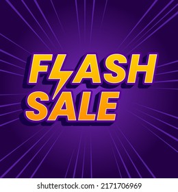 Flash Sale Shopping Template Design Background. Flash Sales banner template design for social media and website.Special Offer Flash Sale campaign