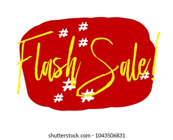 flash sale, sign with red comic pop art label