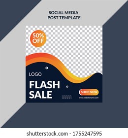 Flash Sale Social Media Post Template Premium Vector Work