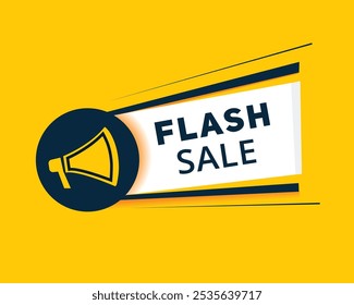 Flash sale soon banner element with megaphone. vector design flat type.