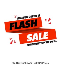 Flash sale Sopping banner template for social media campaign ecommerce with yellow red and black color background vector illustration.