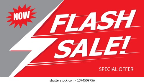Flash Sale. Special Offer for Banner Vector Illustration