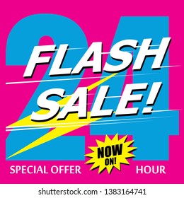 Flash Sale. Special Offer for Banner Vector Illustration