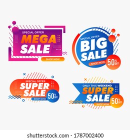 flash sale special offer end of season  vector illustration. sale badges