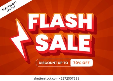 Flash Sale special promo text effect, easy custom, modern style header or title promotion product or services, special offer discount sale, simple and clean background
