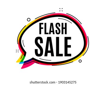 Flash Sale. Speech bubble vector banner. Special offer price sign. Advertising Discounts symbol. Thought or dialogue speech balloon shape. Flash sale chat think bubble. Vector