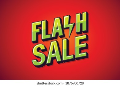 Flash Sale, Afiche de Discurso. Diseño de arte de texto. Diseño de marketing en línea. Ilustración del vector