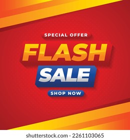 Flash sale square banner, discount banner with gradient dynamic color for media promotion 