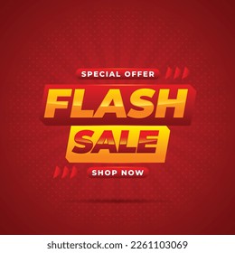 Flash sale square banner, discount banner with gradient dynamic color for media promotion 