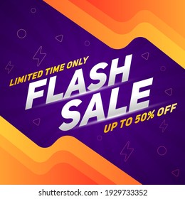 Flash sale square banner for media promotion and social media post