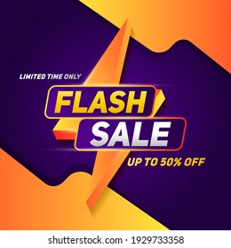 Flash Sale Square Banner For Media Promotion And Social Media Post