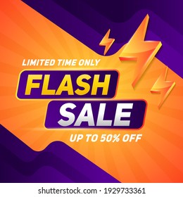 Flash sale square banner for media promotion and social media post