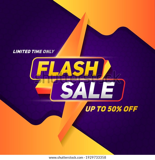 Flash sale square banner for media promotion and\
social media post