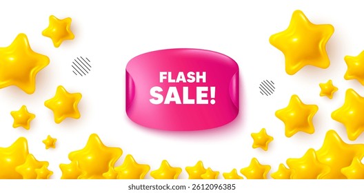 Flash sale sticker stars banner. 3d stars background. Flash Sale tag. Special offer price sign. Advertising Discounts symbol. Winner sparkle banner. Promo background. Vector