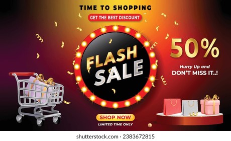 Flash Sale Super Sale Banner Template design special offer discount