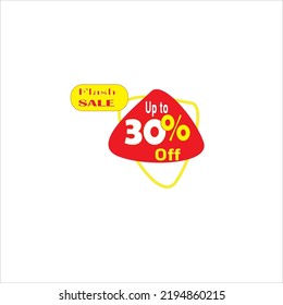 flash sale tag 30% off simple vector