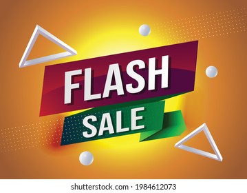 Flash sale tag. Banner design template for marketing. Special offer promotion or retail. background banner modern graphic design for store shop, online store, website, landing page