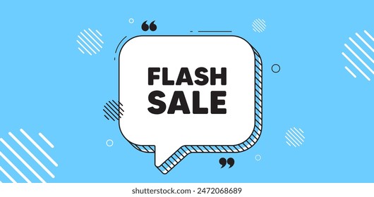 Flash Sale tag. Chat speech bubble banner. Special offer price sign. Advertising Discounts symbol. Flash sale chat message. Speech bubble blue banner. Text balloon. Vector