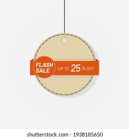 Flash sale tag discount label 25 off Vector