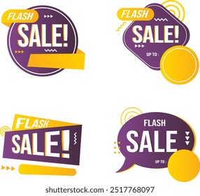 Etiqueta de venta flash, Vector de signo de descuento