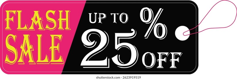 Flash sale tag icon.Shopping Poster or banner icon text on transparent,red black and yellow background.Flash Sale banner template design for social media and website.