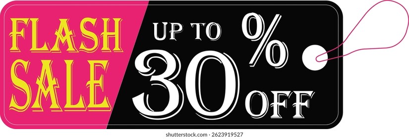 Flash sale tag icon.Shopping Poster or banner icon text on transparent,red black and yellow background.Flash Sale banner template design for social media and website.