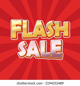 Flash Sale template banner with comic zoom background