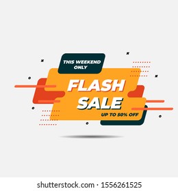 Flash Sale Template Design for Advertising text, banner, presentation, promotion banner, social media post. Vector Illustration