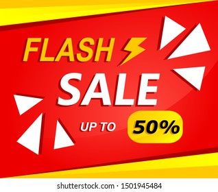 Flash sale template design concept, modern style and fresh idea, simple graphic