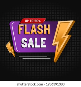 flash sale template design, vector illustration, promotion banner.