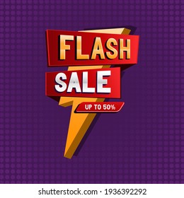 flash sale template design, vector illustration, promotion banner.