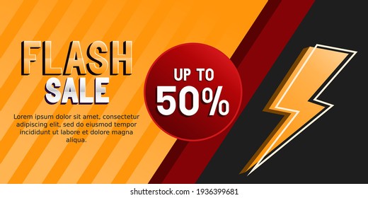 flash sale template design, vector illustration, promotion banner.