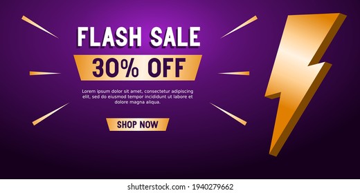 flash sale template design, vector illustration, promotion banner.