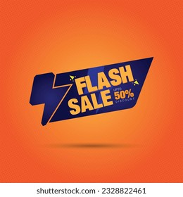 Flash sale template design for web or social media, Special offer vector Illustration.