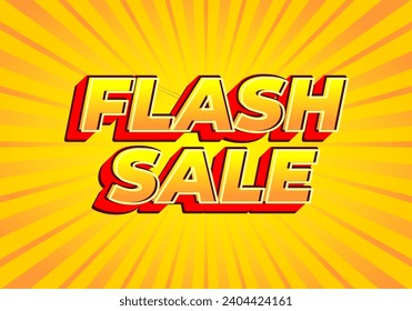 Flash sale. Text effect design in modern look, bright yellow red color